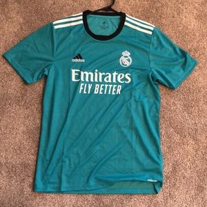 Real Madrid Aqua Blue Soccer Jersey Size Medium
